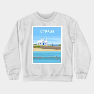 Protaras Beach, Cyprus - St Nicholas Church Crewneck Sweatshirt